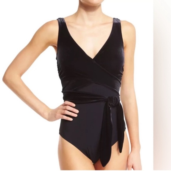 Karla Colletto Prima Ballet Wrap Tie Surplice One-piece Swimsuit Fuchsia Size 12 - Picture 7 of 7